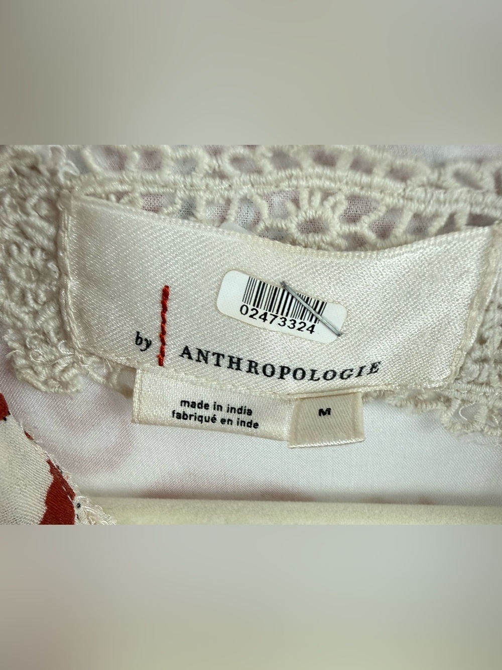 Anthropologie Allaire Embroidered Paisley Lace Bib Maxi Shirtdress Size M $228 - Picture 8 of 10